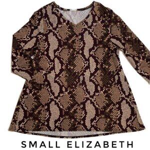 Snake Skin Pattern Long Sleeve V-Neck